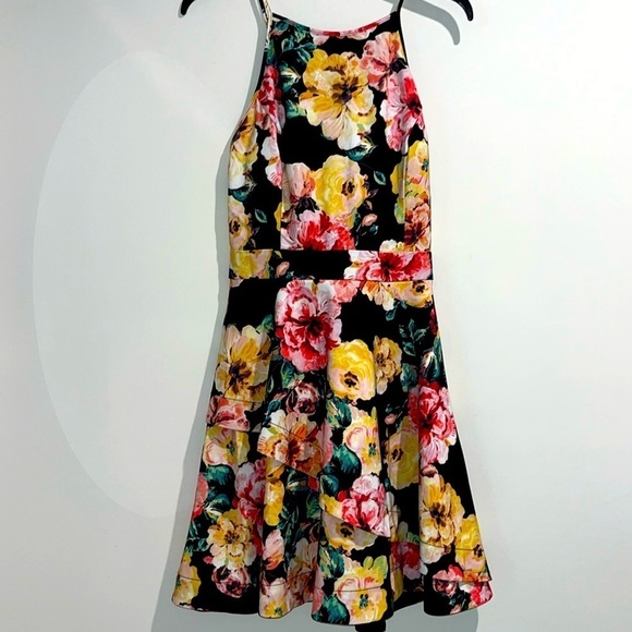Speechless Dresses & Skirts - Speechless black pink yellow white floral dress. Size 13.